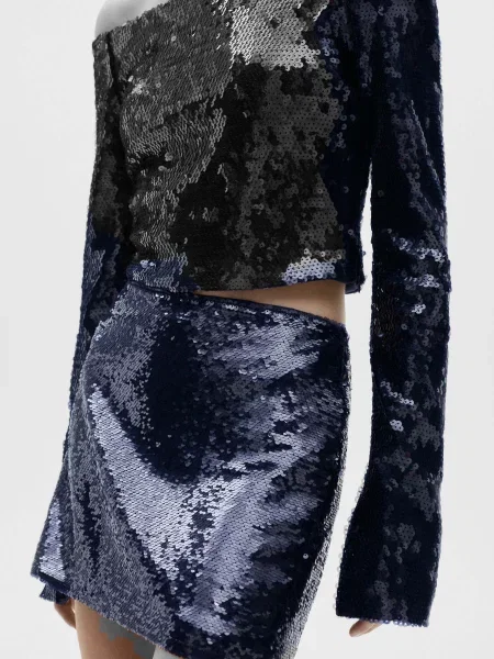 Спідниця міні MANGO темно-синій синя