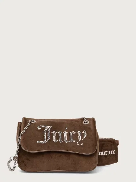 Juicy Couture crossbody kabelka dámska zamatová KIMBERLY hnedá