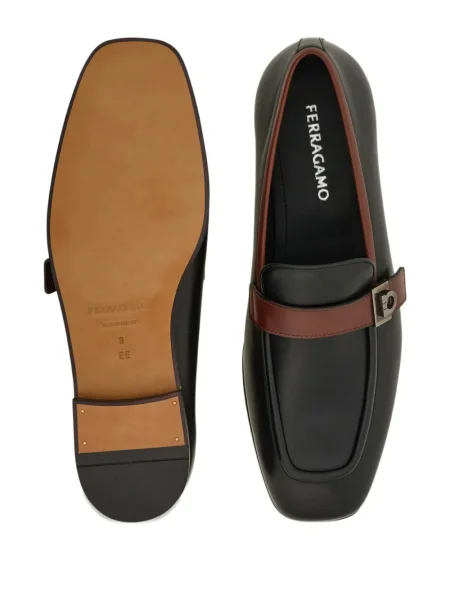 Pantofi loafer Ferragamo cu cataramă maro