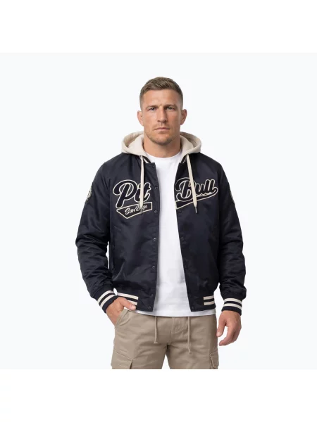 Geacă pentru bărbați Pitbull Mason San Diego Baseball Hooded dark navy/beige bej