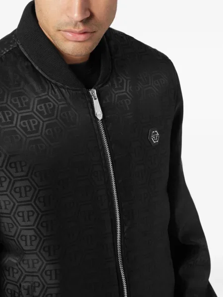 Geacă bomber Philipp Plein din jacard negru