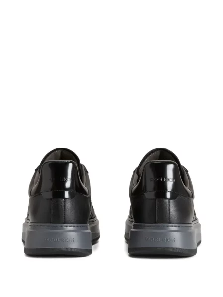 Sneakerși Woolrich din piele negru