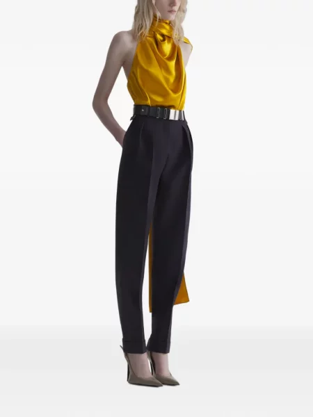 Top Mugler cu spatele deschis galben