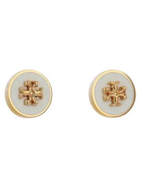 Σκουλαρίκια Tory Burch λευκό