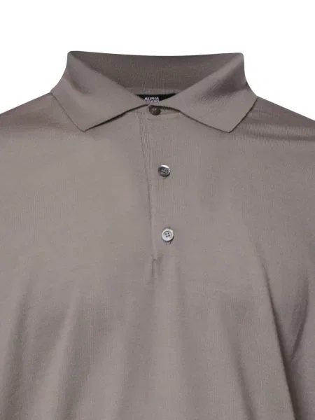 Lung tricou polo Alpha Studio gri