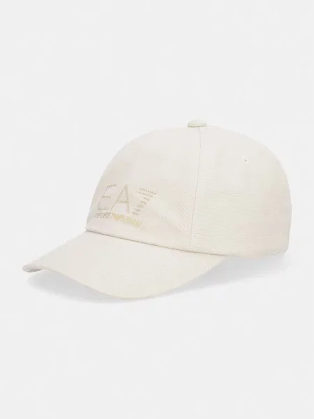 Czapka z daszkiem Emporio Armani beżowa