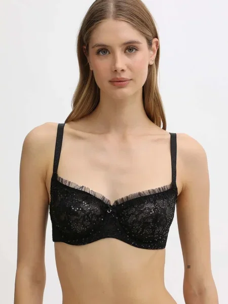 Сутиен Emporio Armani Underwear от дантела черно