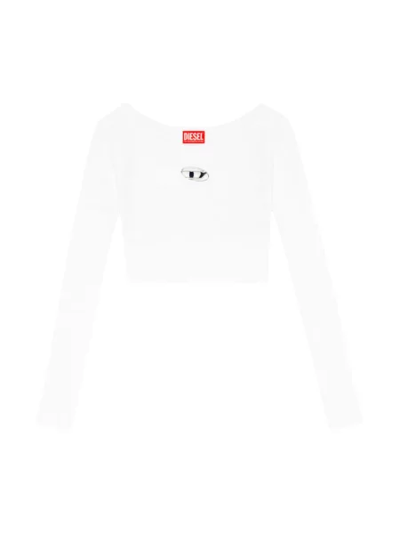 Sweter Diesel z logo biały