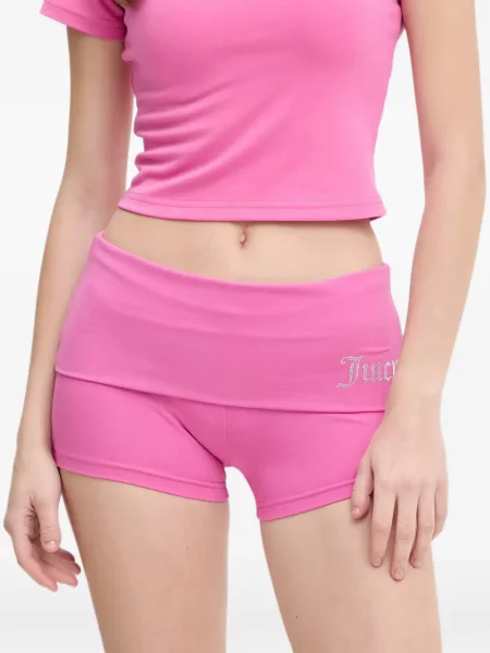 Stras pantaloni scurți Juicy Couture roz