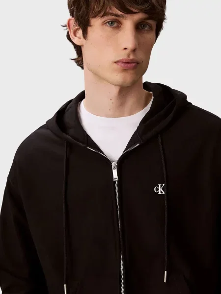 Махрова толстовка Calvin Klein Jeans чорна