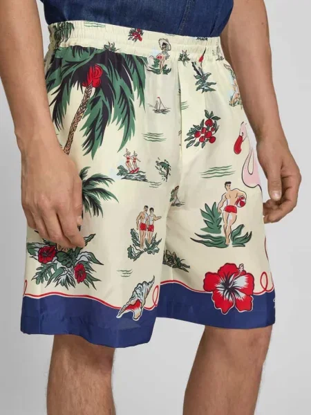 Szorty z jedwabiu z czystego jedwabiu Dsquared2 białe