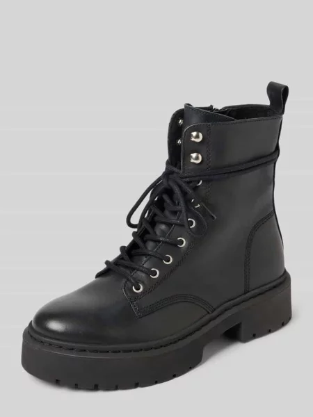Kozaki sznurowane z aplikacją z logo model ‘Gusto’ Steve Madden czarne
