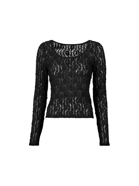 Top Vero Moda s čipko črna