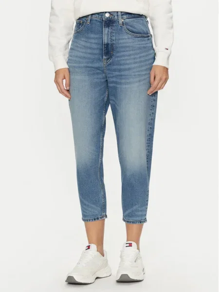 Tommy Jeans Blugi Mom Fit albastru