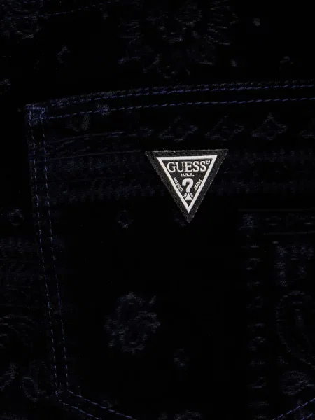 Велюрова спідниця Guess SERENA mini пряма синій