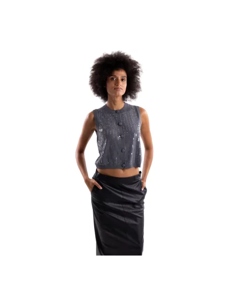 Dzianinowy top Marella szary