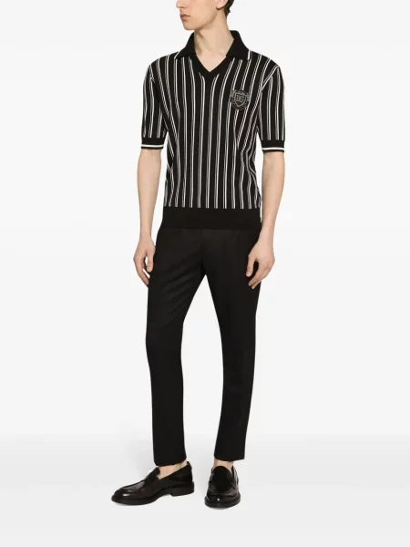 Vilnonės chinos kelnes Dolce & Gabbana juoda