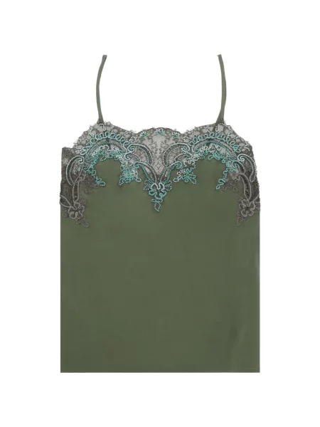 Bluză Fortela fără mâneci din dantelă verde