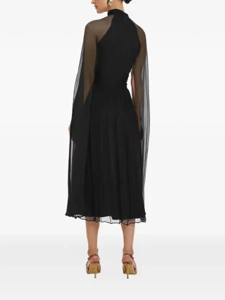 Rochie midi Framboise de mătase negru