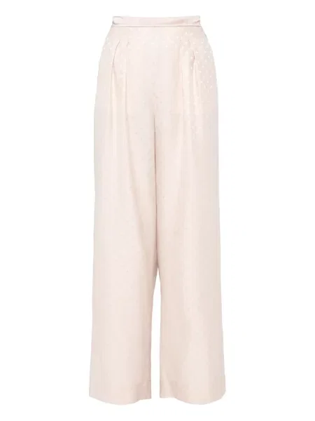 Pantaloni Eres cu imprimeu geometric plisate roz