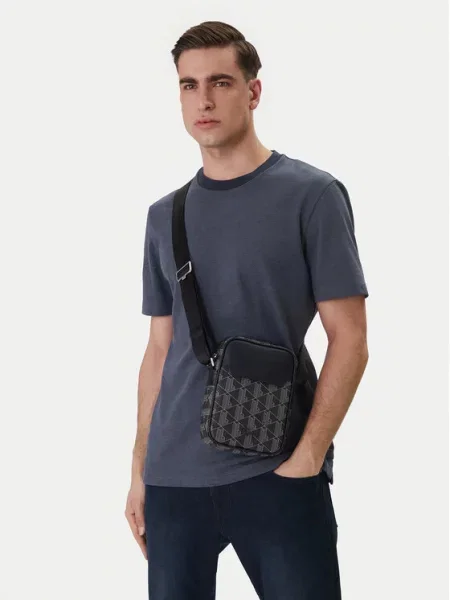 Torba za okrog pasu Lacoste iz umetnega usnja črna