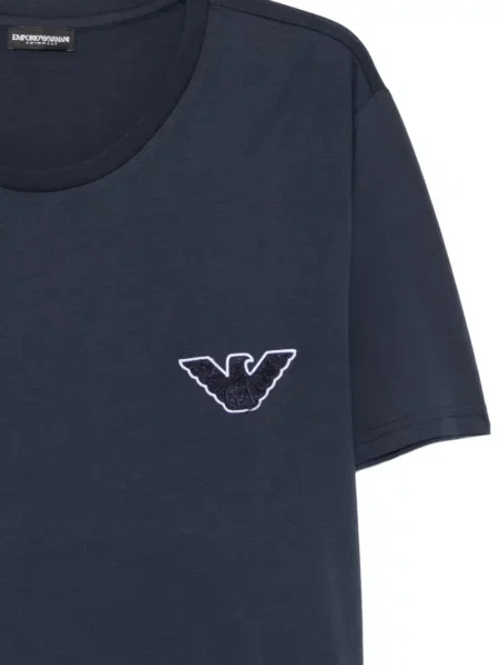 Tričko Emporio Armani s autogramem modré