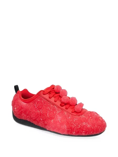 Sneakerși Noir Kei Ninomiya cu șireturi cu model floral din dantelă roșu