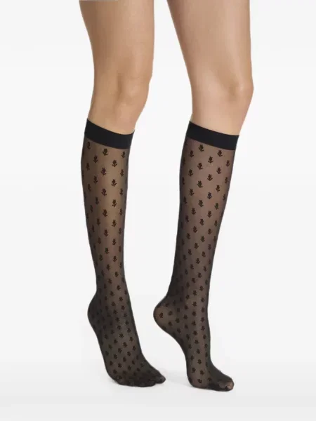 Șosete Wolford cu model floral negru