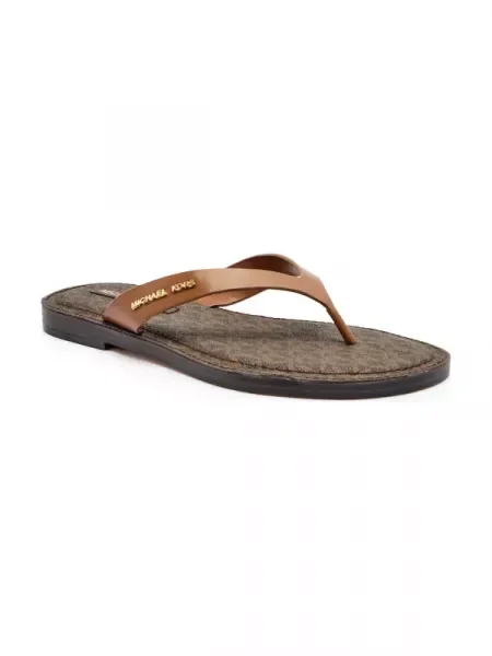 Șlapi Michael Kors din piele maro