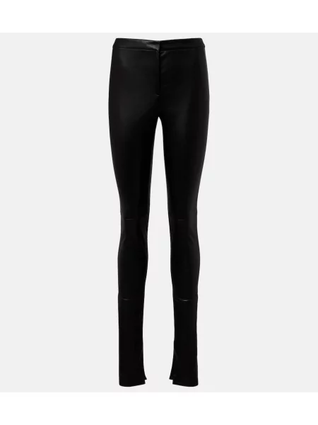 Pantaloni Gucci din piele skinny fit negru