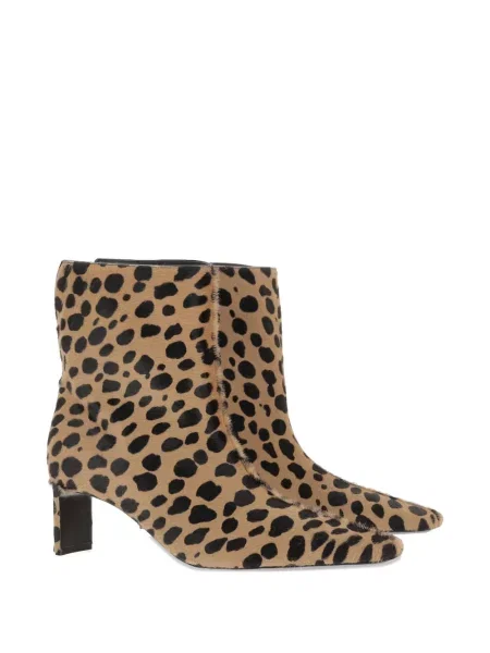 Cizme scurte Khaite cu imagine cu model leopard maro