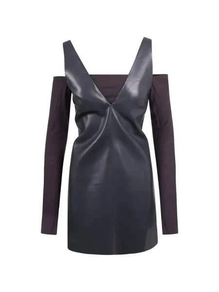 Rochie mini Nanushka cu decolteu în V de costum albastru