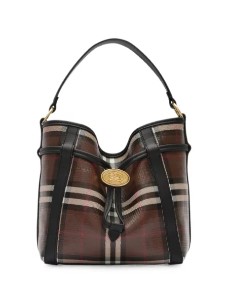 Geantă Burberry în carouri maro