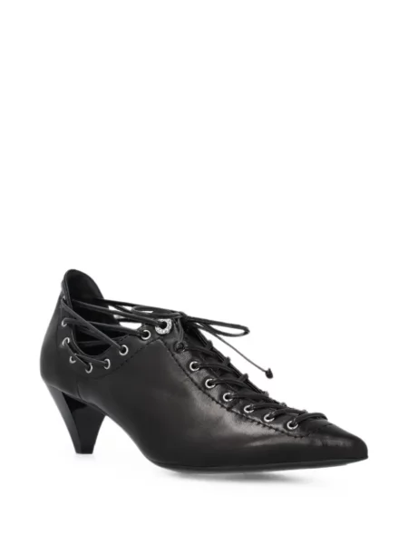Pantofi cu toc Pinko cu șireturi din piele negru