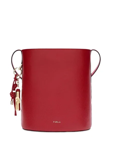 Geanta de piele Furla din piele roșu