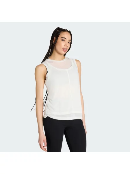 Koszulka bez rękawów Soft Lux Sheer biała