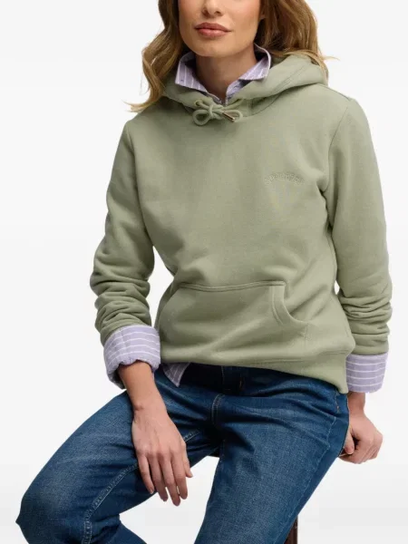 Hoodie Superdry με κέντημα με κορδόνι πράσινο