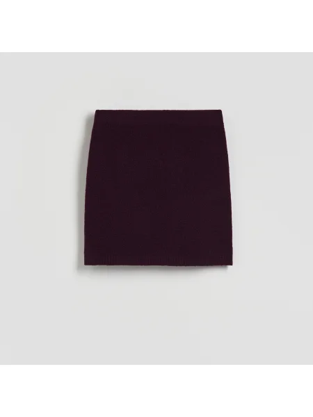 Reserved Miniszoknya gyapjúkeverékből mahagónibarna