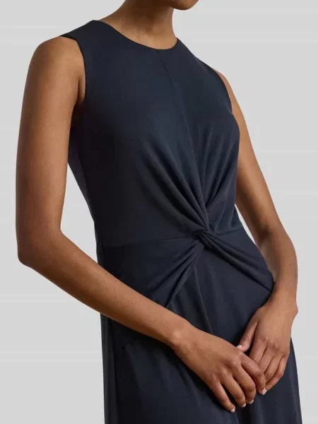 Sukienka z detalem w postaci węzła w talii Lauren Ralph Lauren granatowa