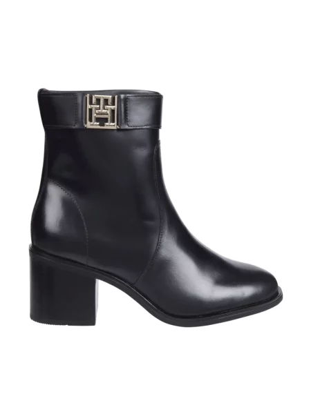 Botki Tommy Hilfiger skórzane biznesowe czarne
