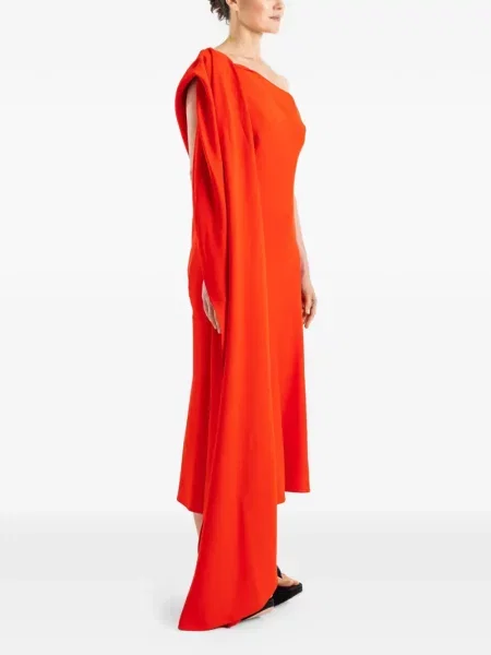 Rochie Balenciaga asimetrică drapată roșu
