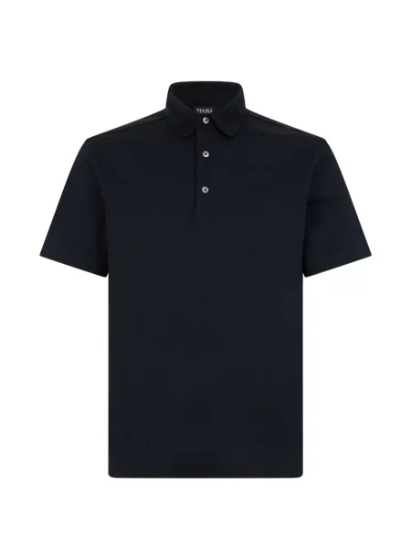 Tricou polo Zegna cu broderie albastru