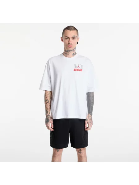 Tricou Jordan Flight T-Shirt White/ University Red XS alb