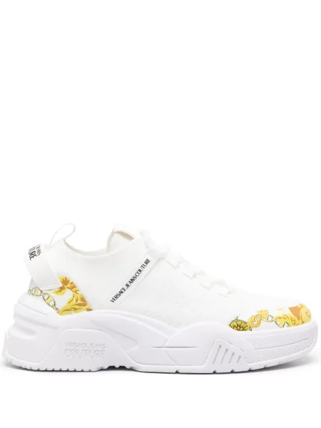 Sneakerși Versace Jeans Couture din piele cu imagine alb