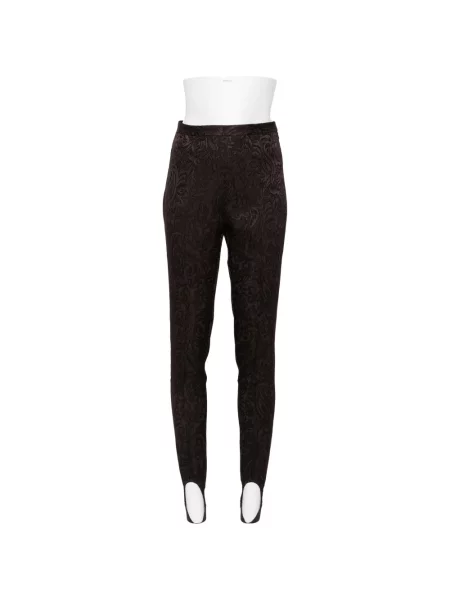 Pantaloni Alemais cu model paisley din jacard maro