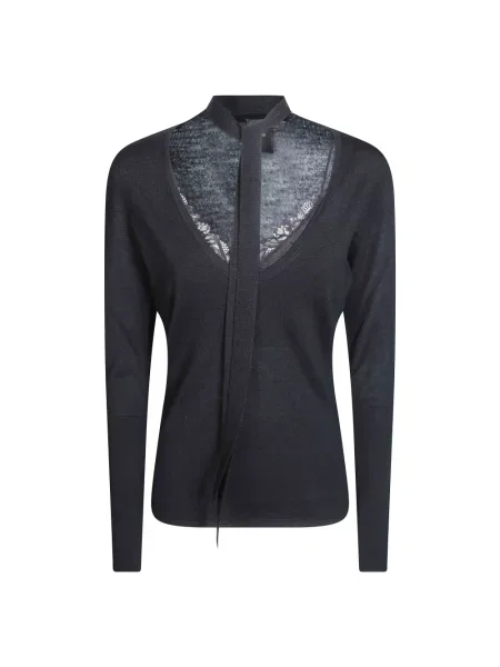 Sweter Pinko z dekoltem w serek czarny