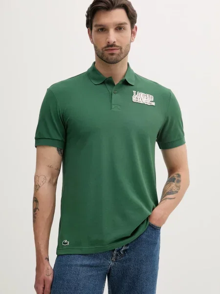 Polo majica Lacoste s aplikacijom zelena