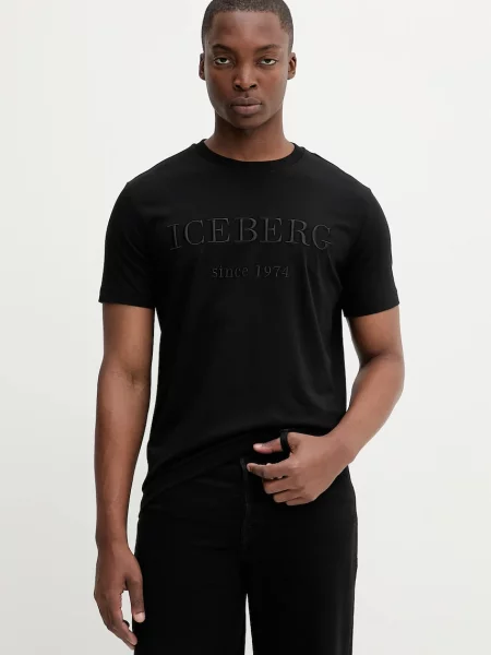 Тениска Iceberg с апликация черно