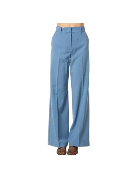 Spodnie Weekend Max Mara wełniane niebieskie