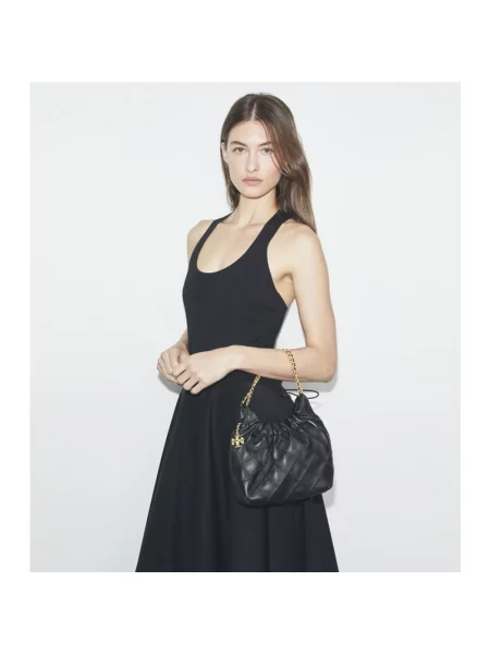 Torebka Tory Burch skórzana z nadrukiem czarna